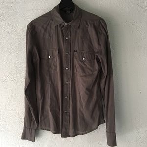 Men’s Brownish Grey Salt Valley Western Button Up